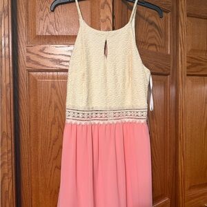 Charming Cream and Pink Dress